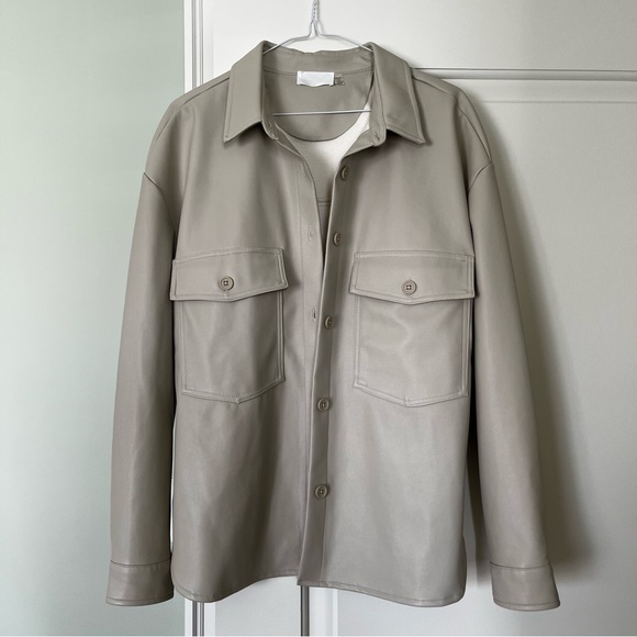 Faux Leather Shirt Jacket - Faux Leather Shacket from M by Mendocino - Picture 1 of 3